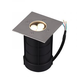Foco suelo exterior moderno níquel, Jabari, 3W, 3000K LED, IP65