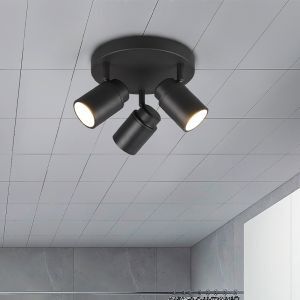 Foco techo baño moderno negro, Nelis, IP44