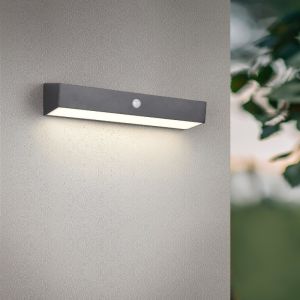 Aplique solar exterior moderno negro, Ravindra, 6W, 4000K LED, IP44