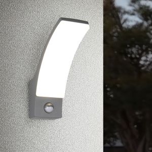 Aplique exterior con sensor de movimiento moderno antracita, Popke, 12,5W, 4000K LED, IP44