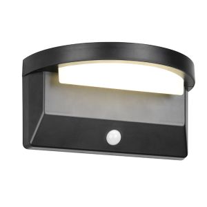 Aplique solar exterior moderno negro, Neelam, 8W, 4000K LED, IP44