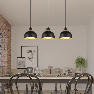 Lámpara colgante industrial negra, Sylvano