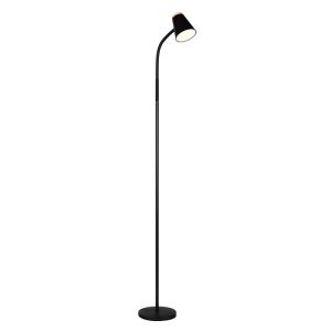 Lámpara de pie moderna negra, Rahul, 4,5W, 3000K LED, con interruptor