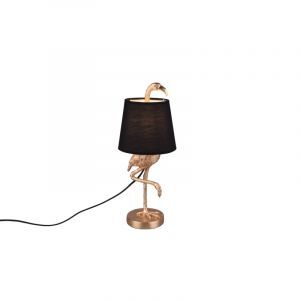 Lámpara de mesa moderna dorada, Marie, con interruptor