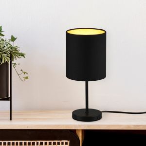 Lámpara de mesa moderna dorada, Zoe, con interruptor