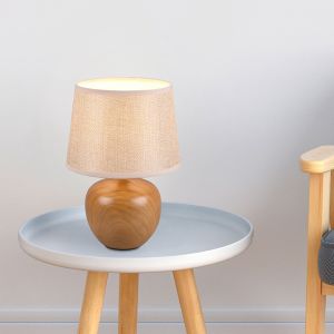 Lámpara de mesa de cerámica beige, Yet, con interruptor