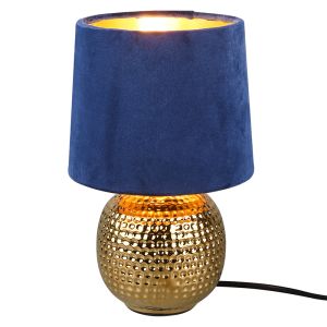 Lámpara de mesa de cerámica dorada, Jorre, con interruptor