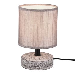 Lámpara de mesa de cerámica marrón, Lola, con interruptor