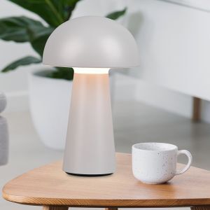 Lámpara de mesa exterior moderna gris, Rachelle, 2W, 3000K LED, IP44, regulable en 3 pasos