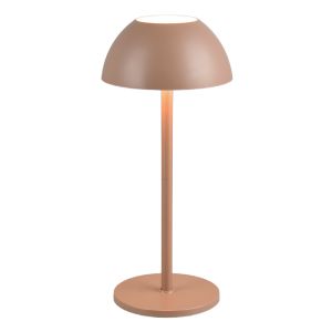 Lámpara de mesa recargable para exterior moderna marrón, Rakesh, 1,7W, 3000K LED, IP54, regulable en 3 pasos