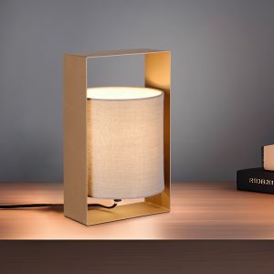 Lámpara de mesa moderna marrón, Radhika, con interruptor