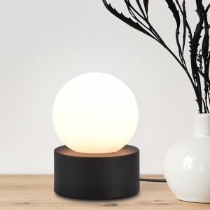 Lámpara de mesa moderna negra, Mirjam, con interruptor