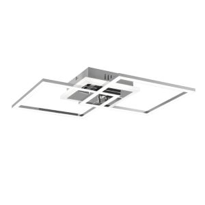 Plafón de techo moderno cromado, Semira, 25W, 4000K LED, regulable en 3 pasos