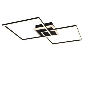 Plafón de techo moderno negro, Naud, 29W, 3000K LED, con mando a distancia