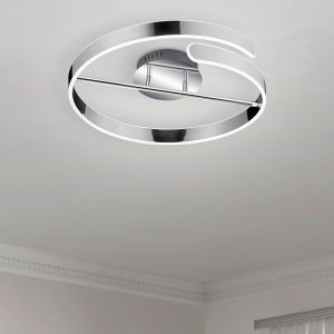 Plafón de techo diseño cromado, Resy, 37W, 4000K LED, regulable en 3 pasos