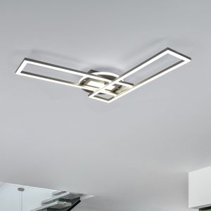 Plafón de techo moderno níquel, Jadon, 30W, ajustable entre luz blanco cálido y frío LED