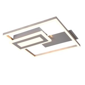 Plafón de techo diseño níquel, Shun, 22W, 3000K LED