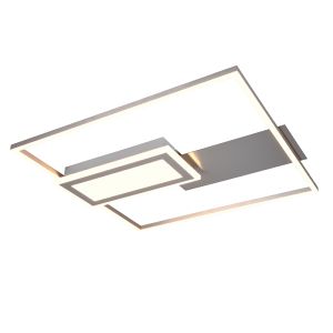 Plafón de techo diseño níquel, Shun, 32W, ajustable entre luz blanco cálido y frío LED