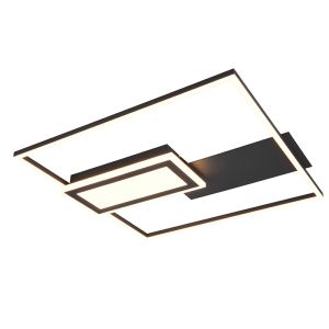 Plafón de techo diseño negro, Shun, 32W, ajustable entre luz blanco cálido y frío LED
