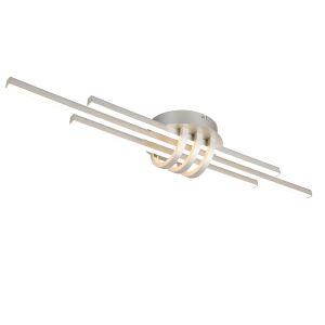 Plafón de techo moderno níquel, Saloua, 20W, 3000K LED, regulable en 3 pasos
