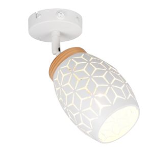Foco de pared moderno blanco, Delana, con interruptor