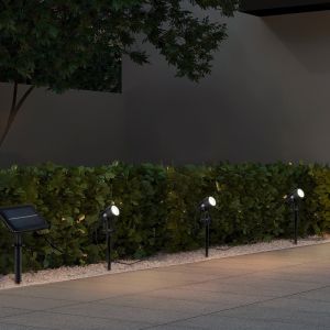 Estaca solar para jardín negra, Mijke, 0,5W, 4000K LED, IP44