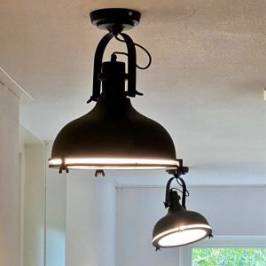 Lámpara de techo negra industrial, Liga