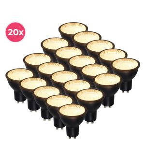 20 pack negro regulable gu10 LED punto antonie 5 vatios 2700k blanco caliente
