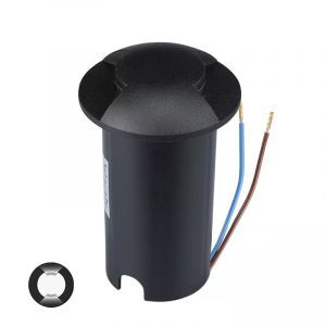 Foco suelo exterior negro moderno, Marcus, 1W, 6500K LED, IP67
