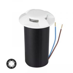 Foco suelo exterior blanco moderno, Marcus, 1W, 6500K LED, IP67
