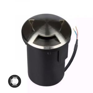 Foco suelo exterior plateado moderno, Marcus, IP67