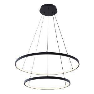 Lámpara colgante negra diseño, Kubra, 50W, ajustable entre luz blanco cálido y frío LED