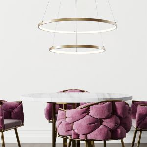 Lámpara colgante dorada diseño, Kubra, 50W, ajustable entre luz blanco cálido y frío LED