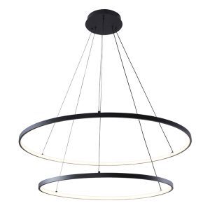 Lámpara colgante negra diseño, Kubra, 60W, ajustable entre luz blanco cálido y frío LED