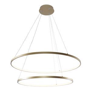 Lámpara colgante dorada diseño, Kubra, 60W, ajustable entre luz blanco cálido y frío LED