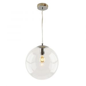Lámpara Colgante Italux Cubric: Moderna, Cromada Y Transparente, 150 Cm De Altura, Bombilla G4 Incluida