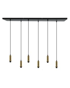 Lámpara colgante sin pantalla dorada de aluminio, Rika