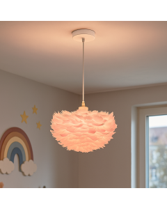 Lámpara colgante rosa de tela, Suzie