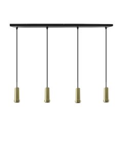 Lámpara colgante sin pantalla dorada de aluminio, Rika