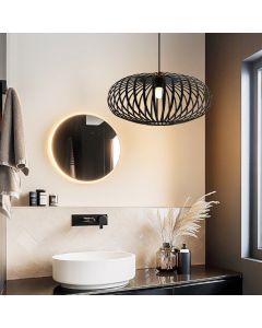Lámpara colgante baño negra industrial, Lieve, IP44