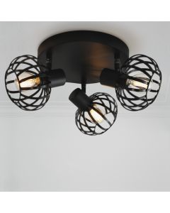 Foco de techo negro industrial, Lieve