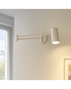 Foco de pared blanco moderno, Elena, con interruptor
