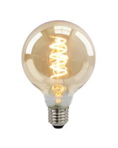 E27 LED bombilla regulable, Tuelo, G95, 4w, ámbar vidrio, 2200K
