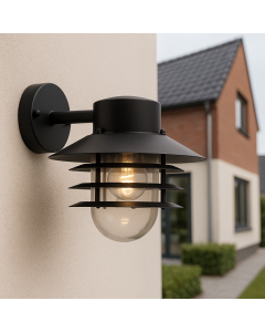 Lámpara exterior negra de acero inoxidable, Felice, IP44