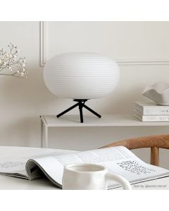 Lámpara de mesa blanca moderna, Davide, con interruptor