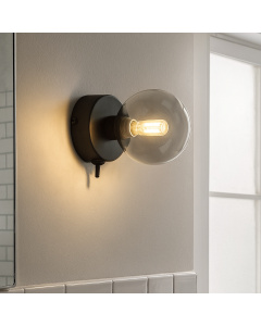 Aplique baño negro moderno, Amer, IP44