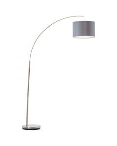 Lámpara de arco gris de tela, Merinde, con interruptor