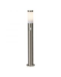 Lámpara de pie exterior con sensor de movimiento cromada de plástico, Tom, IP44