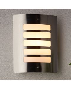 Lámpara exterior cromada de metal, Alea, IP44