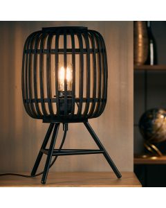Lámpara de mesa de madera negra, Brain